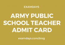 army public school teacher admit card