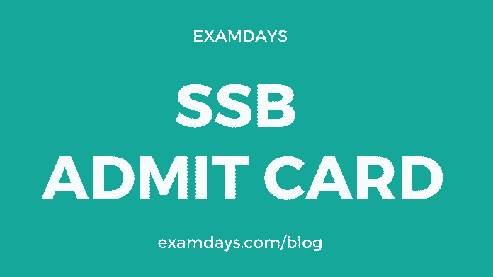 ssb admit card
