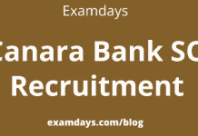 canara bank so recruitment