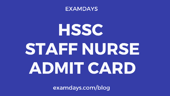 hssc staff nurse admit card