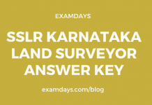 SSLR Karnataka Land Surveyor Answer Key