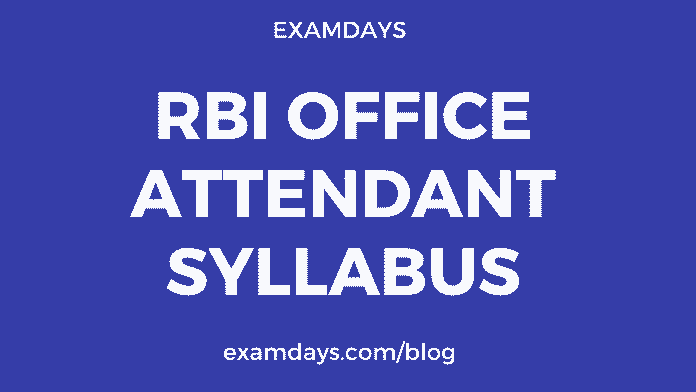 rbi office attendant syllabus