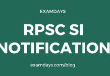 rpsc si notification