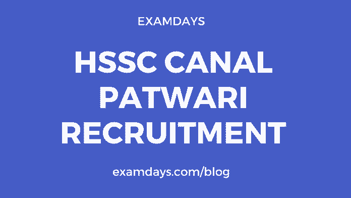 HSSC Canal Patwari Recruitment