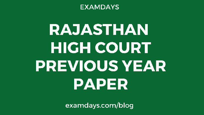 rajasthan high court previous year paper