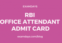 rbi office attendant admit card