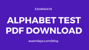 Alphabet Test PDF Download Verbal Reasoning Series Examdays