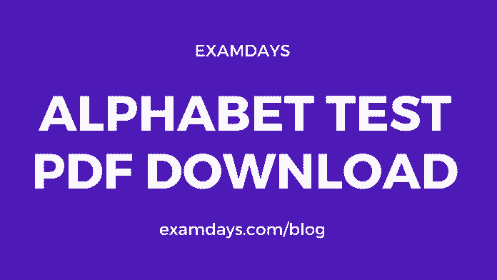 alphabet test pdf