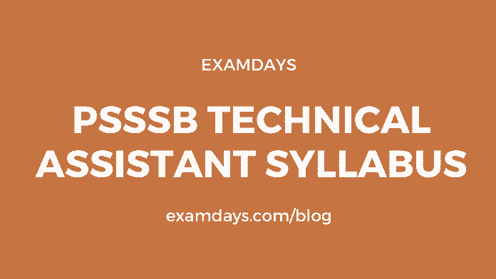 psssb technical assistant syllabus