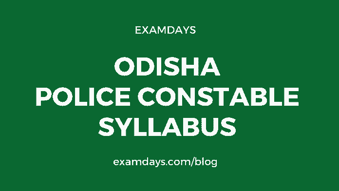 odisha police constable syllabus
