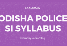 odisha police si syllabus
