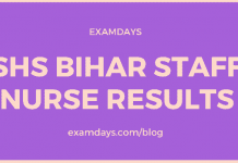 shs bihar staff nurse result