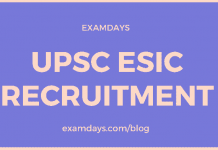 upsc esic recruitment