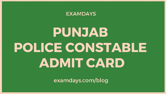 punjab police constable admit card