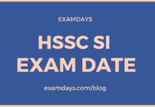 hssc si exam date