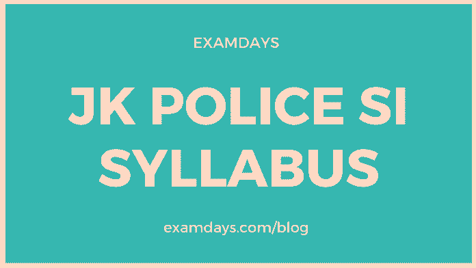 jk police si syllabus pdf