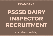 psssb dairy inspector recruitment
