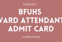 bfuhs ward attendant admit card