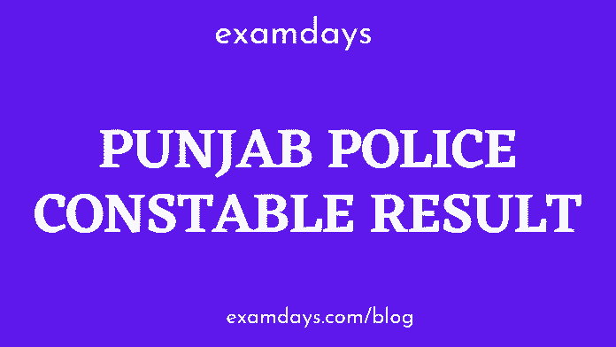 punjab police constable result