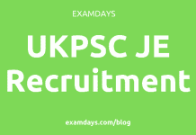 ukpsc je recruitment