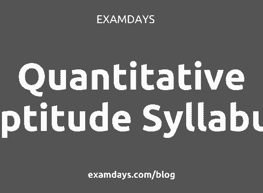 quantitative aptitude syllabus