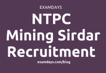 ntpc mining sirdar recruitment