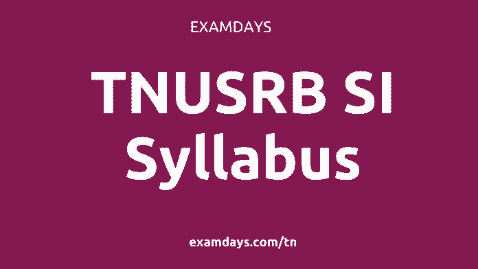 tnusrb si syllabus pdf