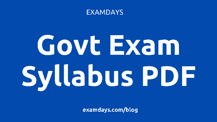 govt exam syllabus pdf