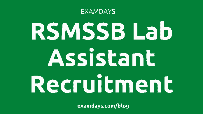 rsmssb lab assistant recruitment