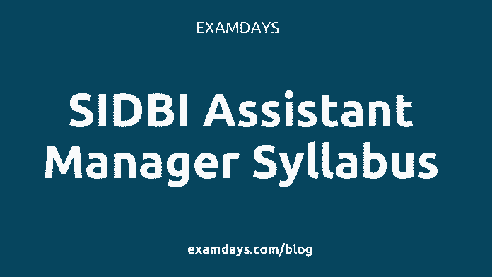 sidbi assistant manager syllabus