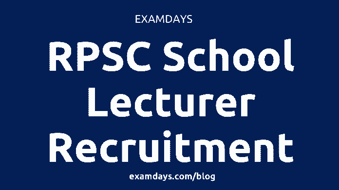 rpsc school lecturer recruitment