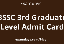 BSSC 3rd Graduate Level Admit Card