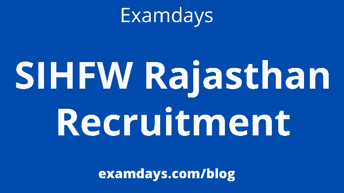 sihfw rajasthan recruitment