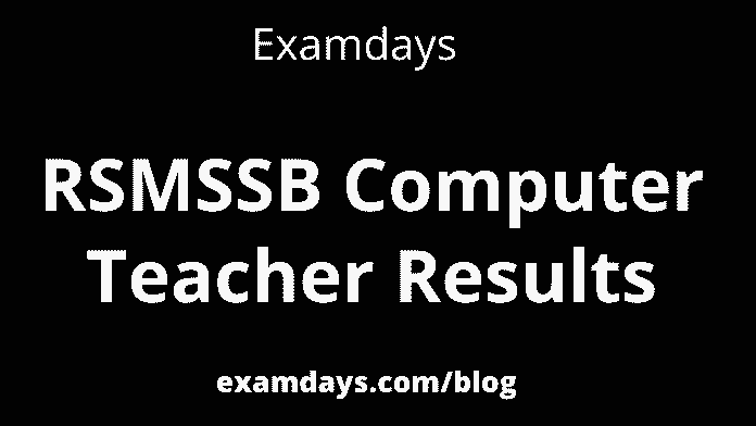 rsmssb computer teacher result