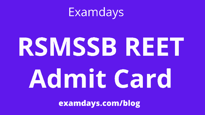 rsmssb reet mains admit card