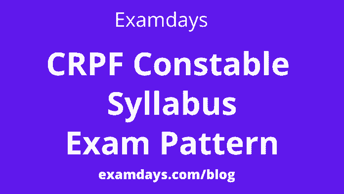 crpf constable syllabus