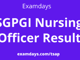 sgpgi nursing officer result