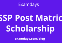 ssp post matric scholarship