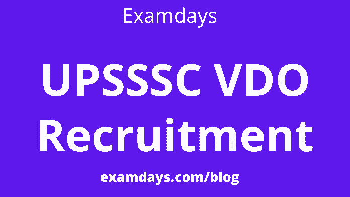 UPSSSC VDO Recruitment