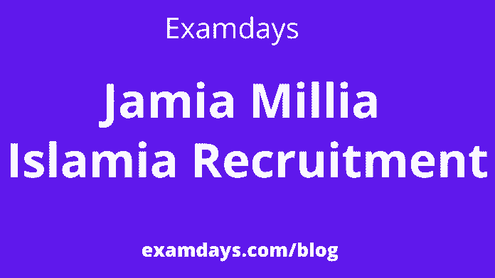 jamia millia islamia recruitment