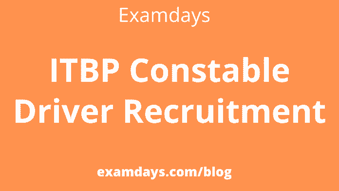 itbp constable driver recruitment