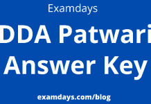 dda patwari answer key pdf