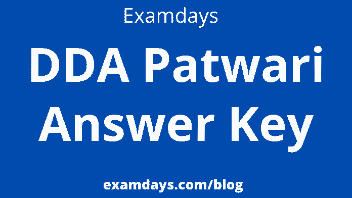 dda patwari answer key pdf
