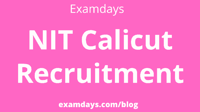 nit calicut recruitment