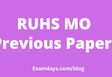 RUHS Medical Officer Previous Papers
