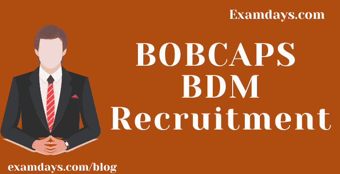 BOBCAPS BDM Recruitment