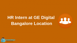 HR Intern Recruitment at GE Bangalore Apply Now