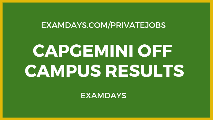 capgemini off campus results