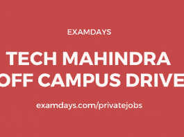 tech mahindra off campus drive