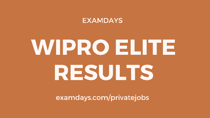 wipro elite results